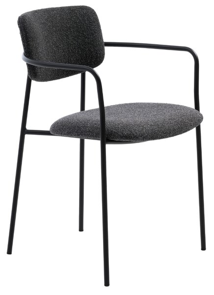 Unique Furniture Tmavě šedá bouclé jídelní židle Zama