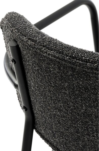 Unique Furniture Tmavě šedá bouclé jídelní židle Zama