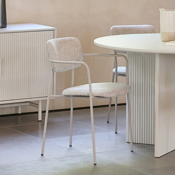 Unique Furniture Krémová bouclé jídelní židle Zama
