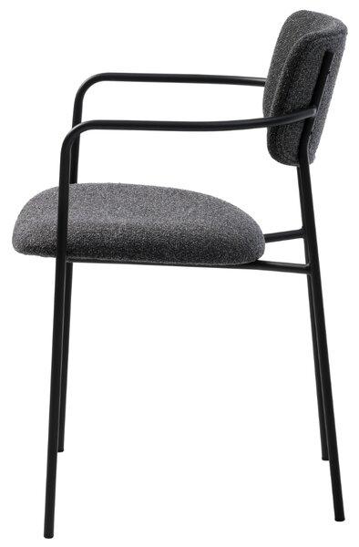 Unique Furniture Tmavě šedá bouclé jídelní židle Zama