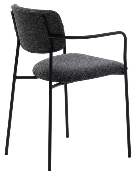 Unique Furniture Tmavě šedá bouclé jídelní židle Zama