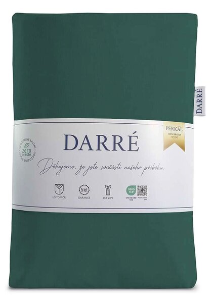 DARRÉ Bavlněné povlečení Jednobarevné perkálové - malachite 2 Velikost: 140 x 220 + 70 x 90