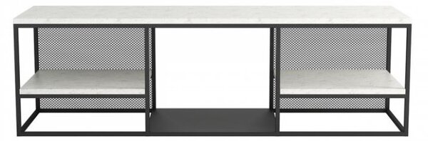 Televizní stolek TONDELA - černý / světlý mramor