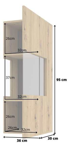 Moderní prosklená vitrína BONA - dub artisan