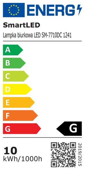 Smart LED LED stolní stmívatelná lampička s klipem CCT/10W/300Lm/USB/černá barva