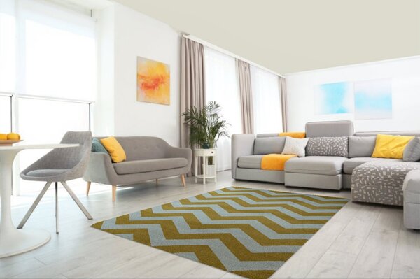 Berfin Dywany, Kusový koberec Aspect 1961 Yellow, 120x180, žlutá, chodba / předsíň