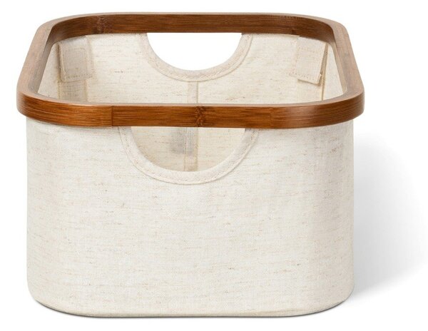 Krémový látkový úložný box 38x26x16 cm Bamboo/Linen – Bigso