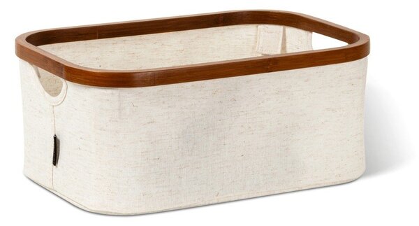 Krémový látkový úložný box 38x26x16 cm Bamboo/Linen – Bigso