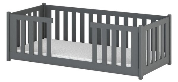 Dětská postel se zábranami NORENE - 90x200, grafit