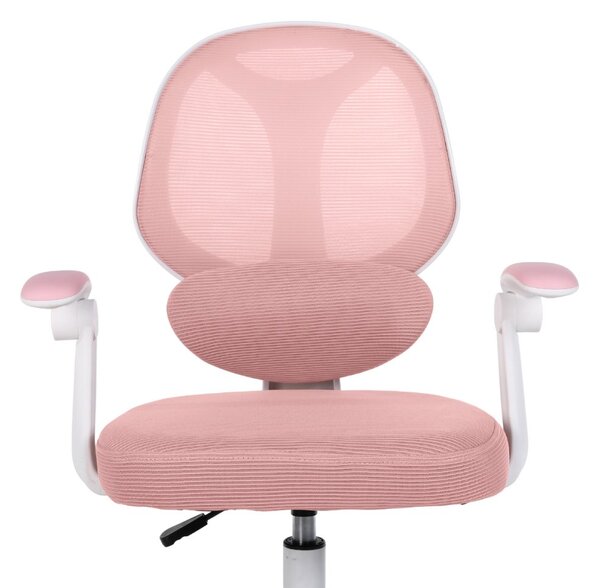 Dětská otočná židle Neoseat JUNI 009 s podnoží — látka, růžová