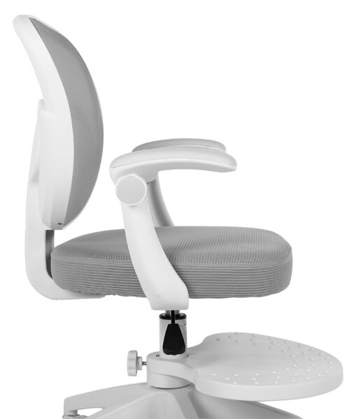 Dětská otočná židle Neoseat JUNI 008 s podnoží — látka, šedá