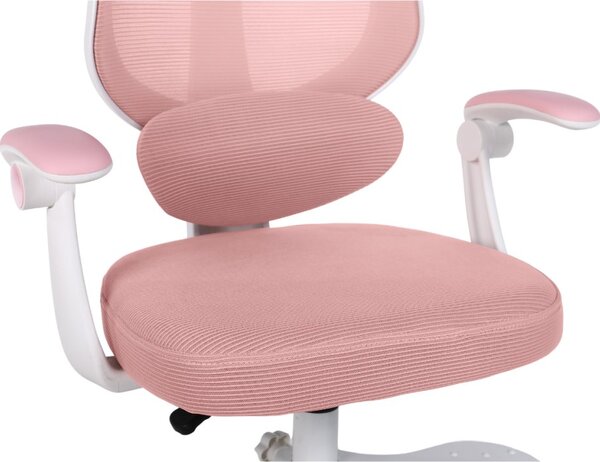 Dětská otočná židle Neoseat JUNI 009 s podnoží — látka, růžová