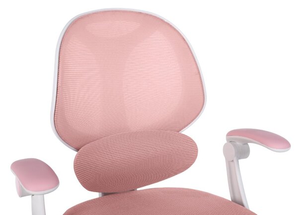 Dětská otočná židle Neoseat JUNI 009 s podnoží — látka, růžová