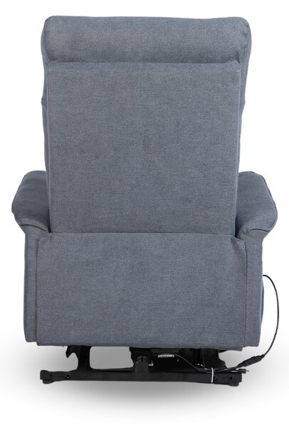 TV křeslo STADI s elektrickým polohováním — látka, šedá, nosnost 130 kg