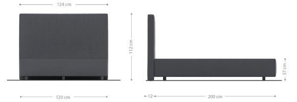 DELIFE Boxspring postel Dream-Well plyšový manšestr béžová 120x200 cm