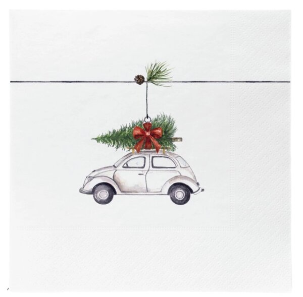 Sögne Home Papírové ubrousky Christmas Car - 20 ks SGH104
