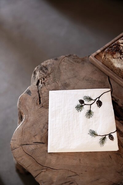 Sögne Home Papírové ubrousky Pine Twig - 20 ks SGH101