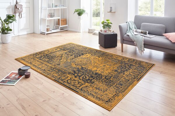 Hanse Home, Moderní kusový koberec Celebration 103470 Plume Gold Grey | Žlutá Typ: 160x230 cm