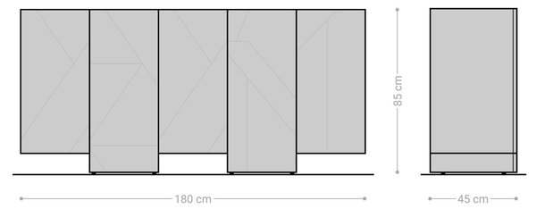 DELIFE Komoda Naxxar 180 cm akácie přírodní 5 dvířek