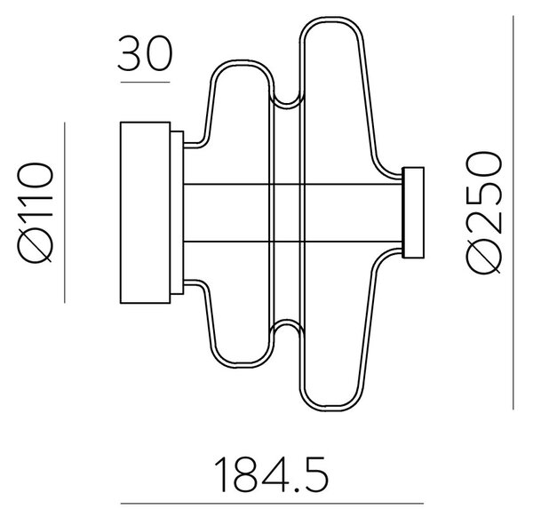 ACB Iluminacion Designové LED nástěnné svítidlo SIRA 9,5W, ø 25 cm, CRI90, 2700K Barva: Fumé
