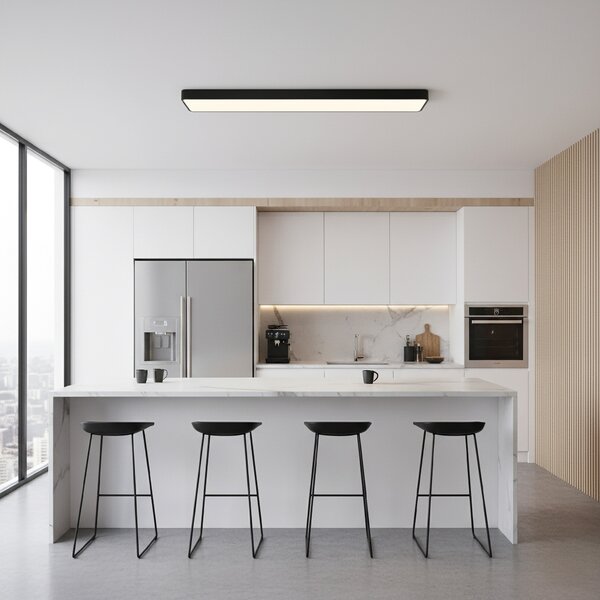 ACB Iluminacion Stropní LED svítidlo TURIN, 39W, 50x50 cm, CRI90, CCT switch 2700-4000K Barva: Černá, Stmívání a řízení: ON/OFF