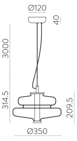 ACB Iluminacion Závěsné LED svítidlo SIRA 14,5W, Ø 35 cm, CRI90 2700K Barva: Amber