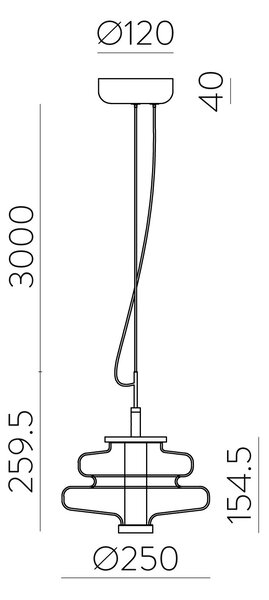 ACB Iluminacion Závěsné LED svítidlo SIRA 9,5W, Ø 25 cm, CRI90 2700K Barva: Amber