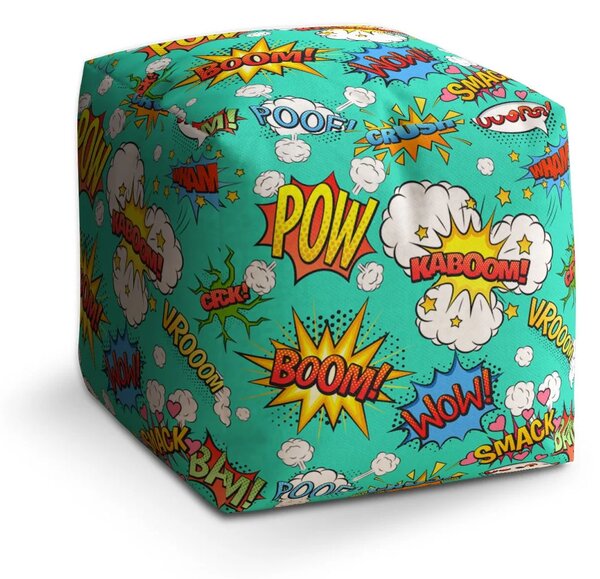 Sablio Taburet Cube Komiks - 40x40x40 cm