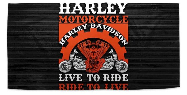 Sablio Ručník Harley-Davidson Live to ride, ride to live - 30x50 cm