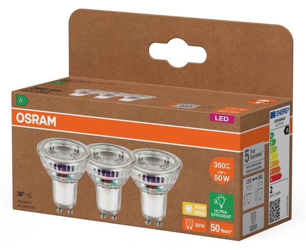 LED bodovka GU10 2 W PAR16, teplá bílá, náhrada 50 W