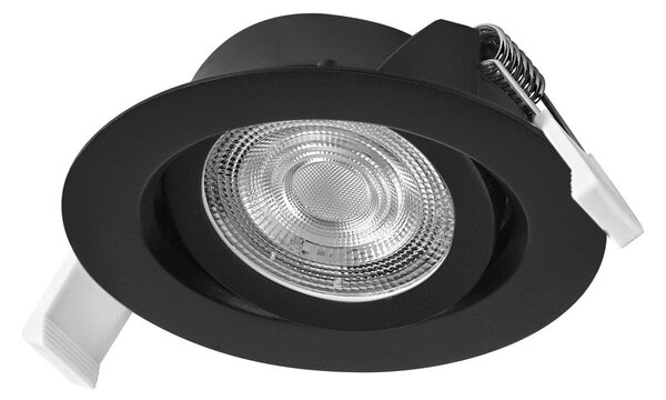 Vestavný LED reflektor nastavitelný, teplá bílá, černá