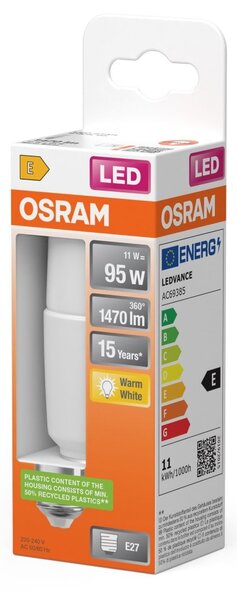 Matná LED žárovka E27 11 W PCR CLASSIC, teplá bílá (E)