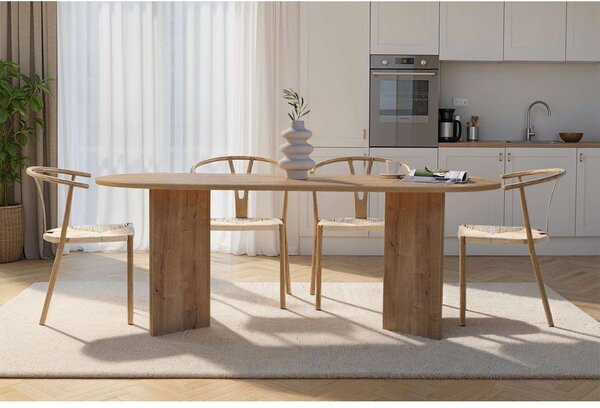 Jídelní stůl v dekoru dubu 90x200 cm Sabella – Kalune Design