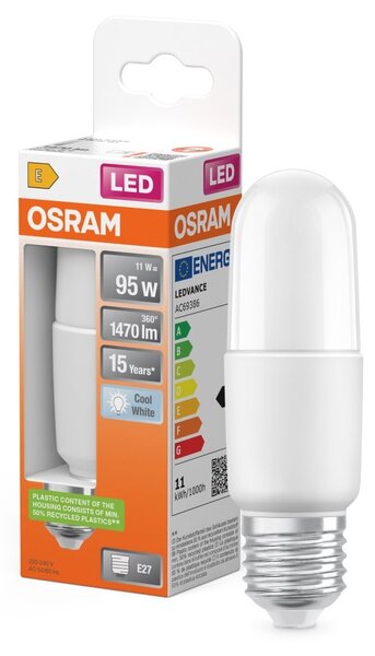 Matná LED žárovka E27 11 W PCR CLASSIC, studená bílá