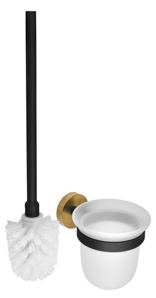 Sapho Sapho, LARISSA WC kartáč, mléčné sklo, černá/zlato mat, WS008BG