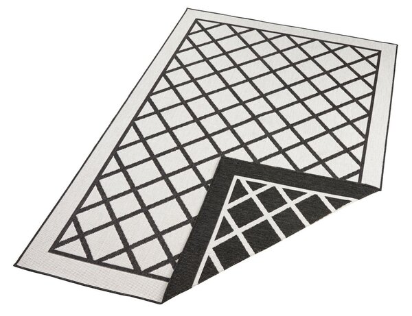 Hanse Home, Kusový koberec Twin Supreme 103425 Sydney black creme – na ven i na doma, 160x230, černá, chodba / předsíň