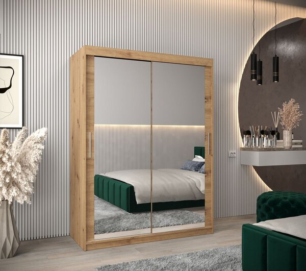 Skříň s posuvnými dveřmi v šířce 150 cm TIMEA 3 - dub artisan