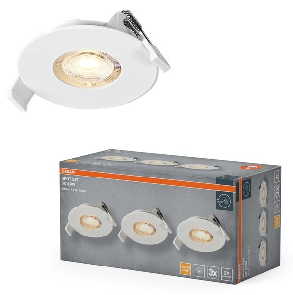 Vestavný LED reflektor, teplá bílá, bílá