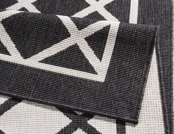 Hanse Home, Kusový koberec Twin Supreme 103425 Sydney black creme – na ven i na doma, 160x230, černá, chodba / předsíň