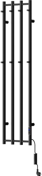 Mexen Pino, elektrické topné těleso s věšáky na ručníky 1405x347 mm, 250 W, černá, W301-1405-347-00-70