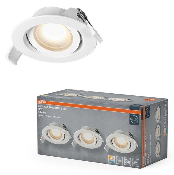 Vestavný LED reflektor CCT, laditelná bílá, bílá