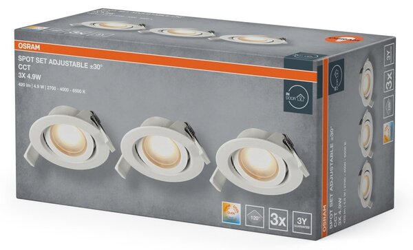 Vestavný LED reflektor CCT, laditelná bílá, bílá