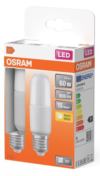 Matná LED žárovka E27 STAR 8,5 W, teplá bílá, náhrada 60 W