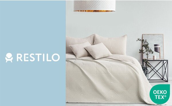 Krémový prošívaný přehoz z mikrovlákna 220x240 cm Softa – Restilo