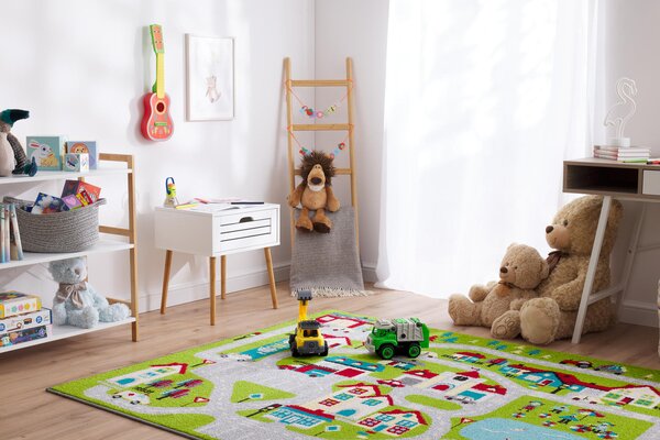 Dětský koberec Agnella Funky Top Super Miasto S Limonka zelený Rozměr: 160x220 cm