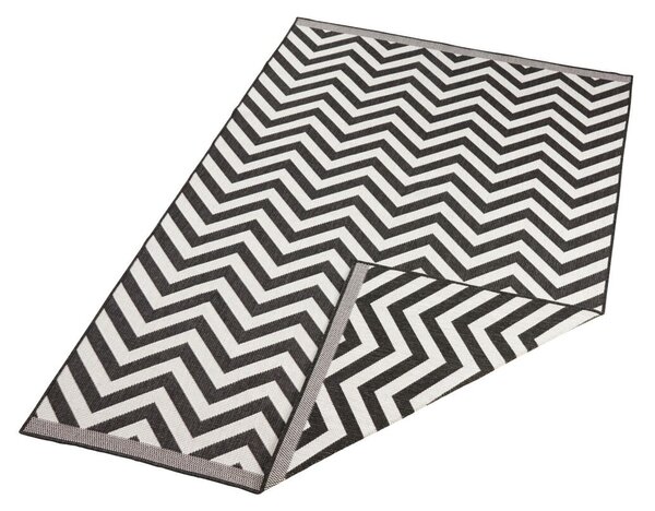 Hanse Home, Kusový koberec Twin Supreme 103433 Palma black creme – na ven i na doma, 80x150, černobílá, chodba / předsíň