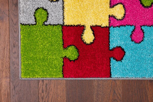Dětský koberec Agnella Funky Top Super Puzzle vícebarevný Rozměr: 100x170 cm