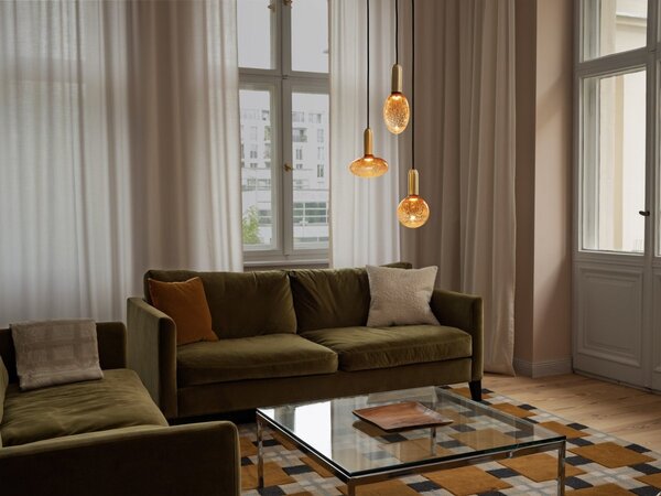 Matná LED žárovka E27 3,5 W DECOR LAMP, oranžová, dlouhá