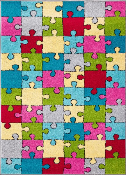 Dětský koberec Agnella Funky Top Super Puzzle vícebarevný Rozměr: 100x170 cm