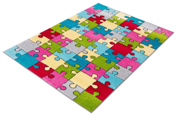 Dětský koberec Agnella Funky Top Super Puzzle vícebarevný Rozměr: 100x170 cm